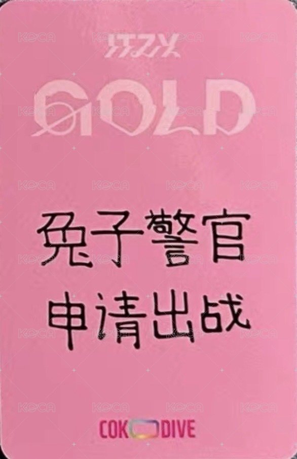 GOLD COKODIVE 簽售卡  背面