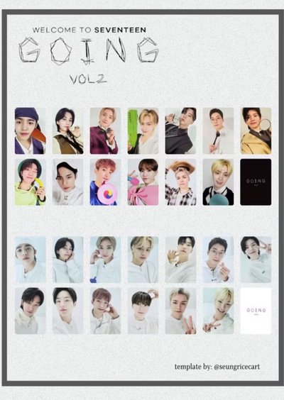 SEVENTEEN GOING 雜誌 2.0 小卡 黑白整組
