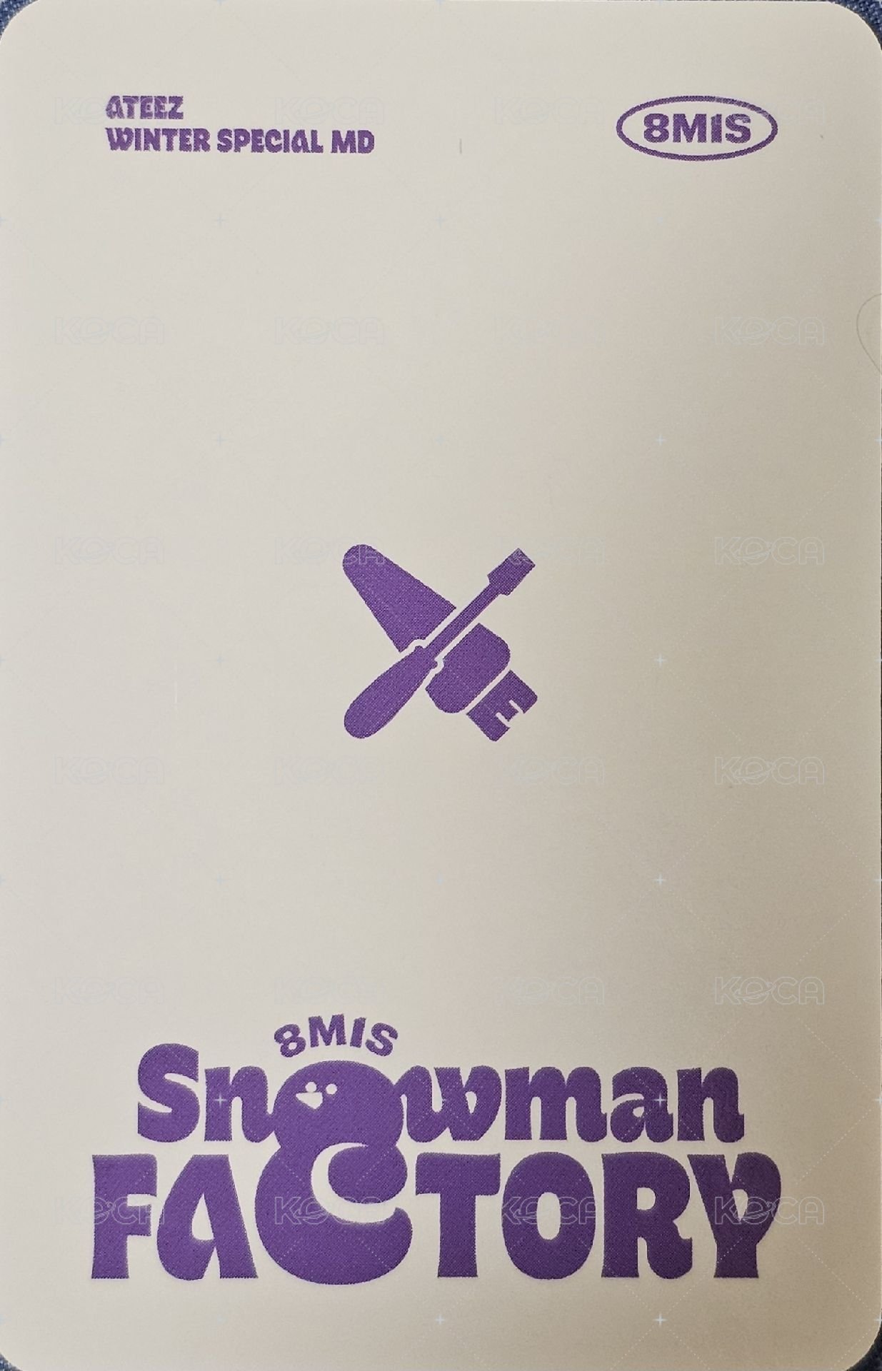 ATEEZ WINTER SPECIAL MD : SNOWMAN FACTORY  sw 周邊卡 PHOTO SET 背面