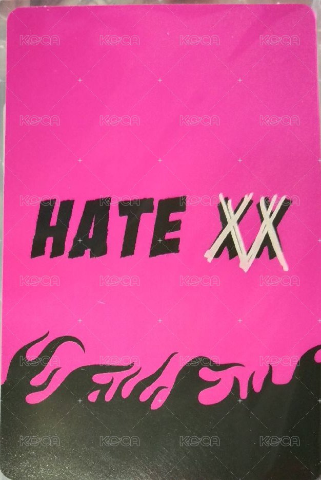 HATE XX 專輯卡 HATE ver. 背面