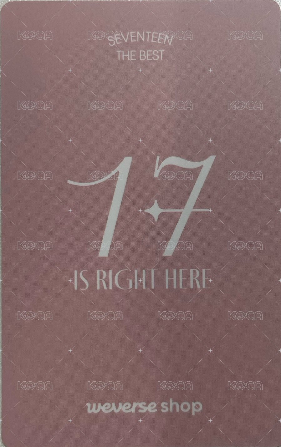 精選專 wvs 克拉盤 特典卡  背面