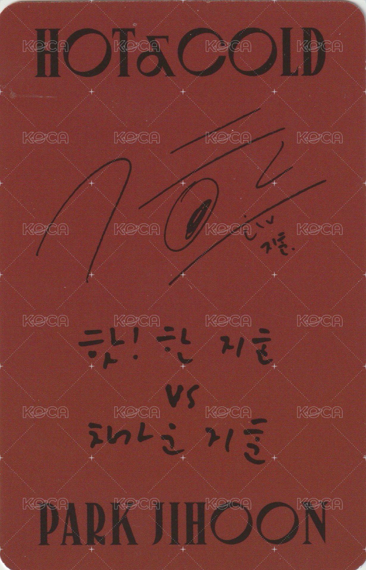 HOT&COLD 專輯卡 (LIGHTNESS ver.) 背面
