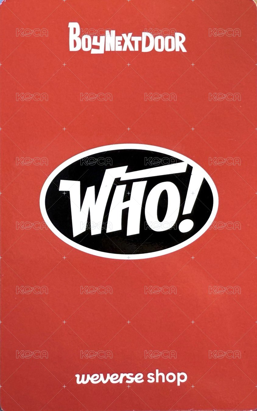 WHO! wvs 預售 特典卡 5 背面