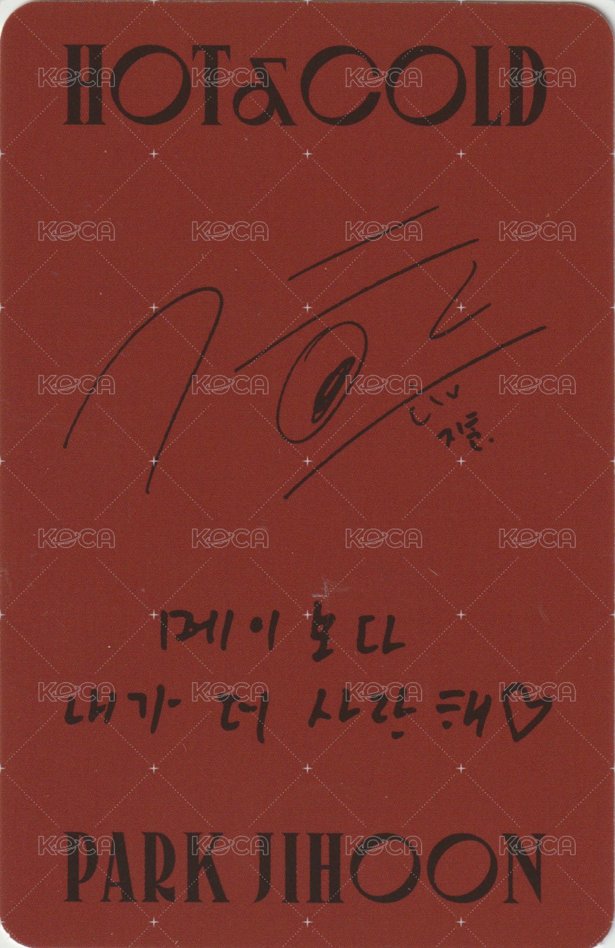 HOT&COLD 專輯卡 (LIGHTNESS ver.) 背面