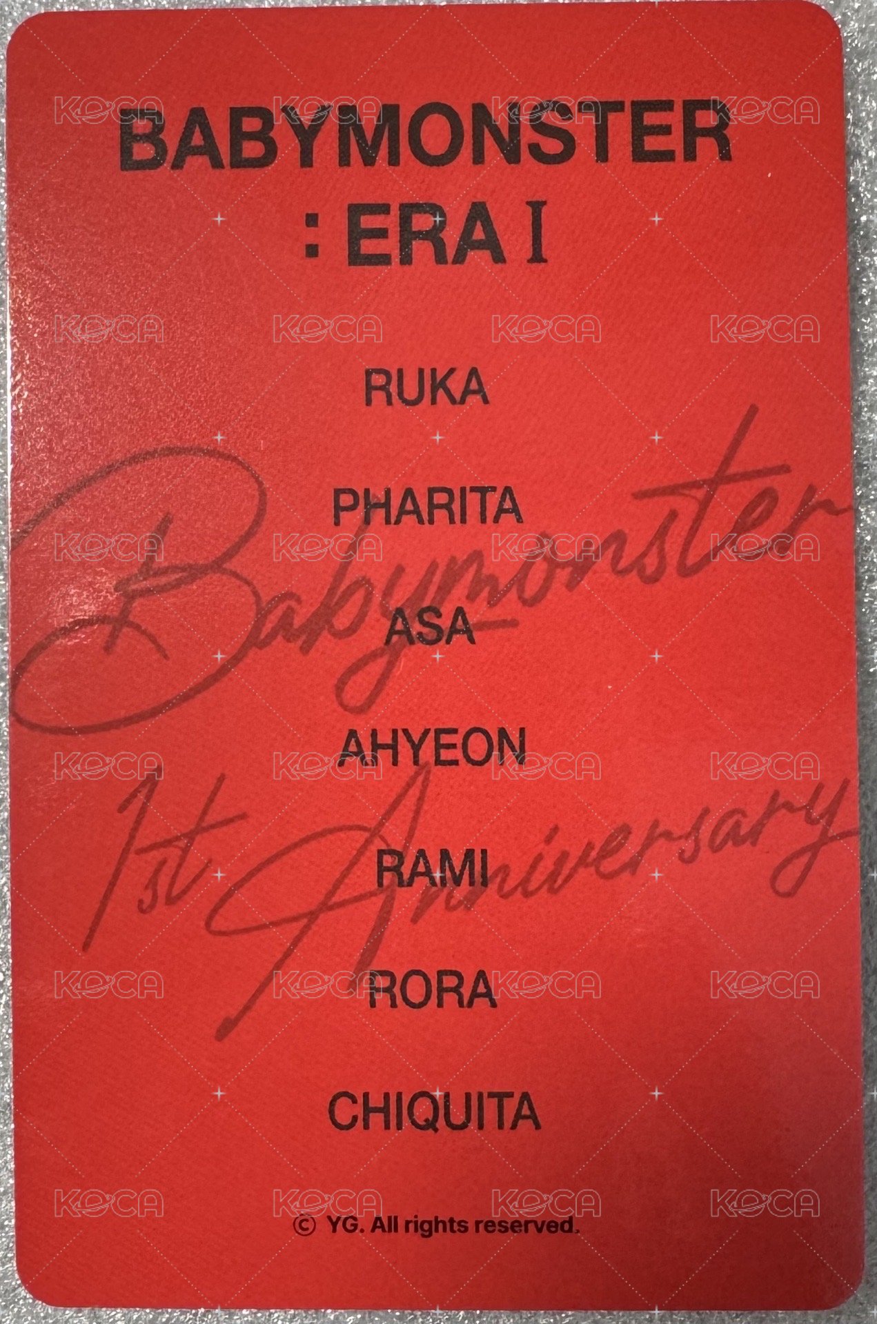 一週年寫真書 wvs 特典卡 一週年快閃 Chiquita ver.B 背面