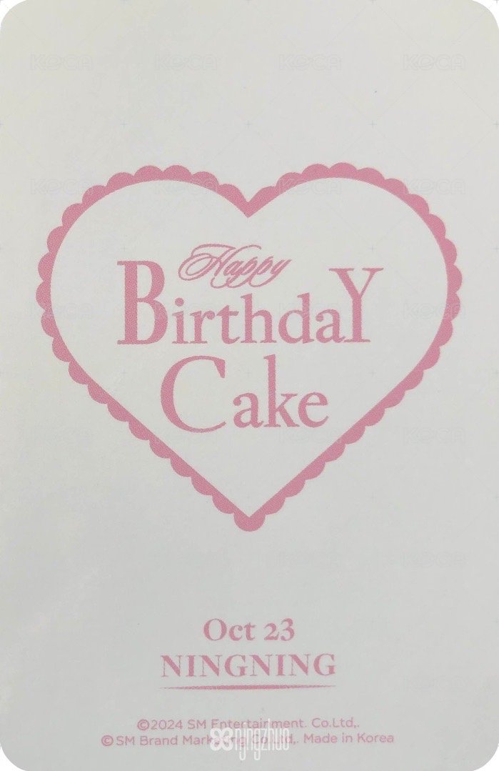 周邊卡 24生日寧 背面