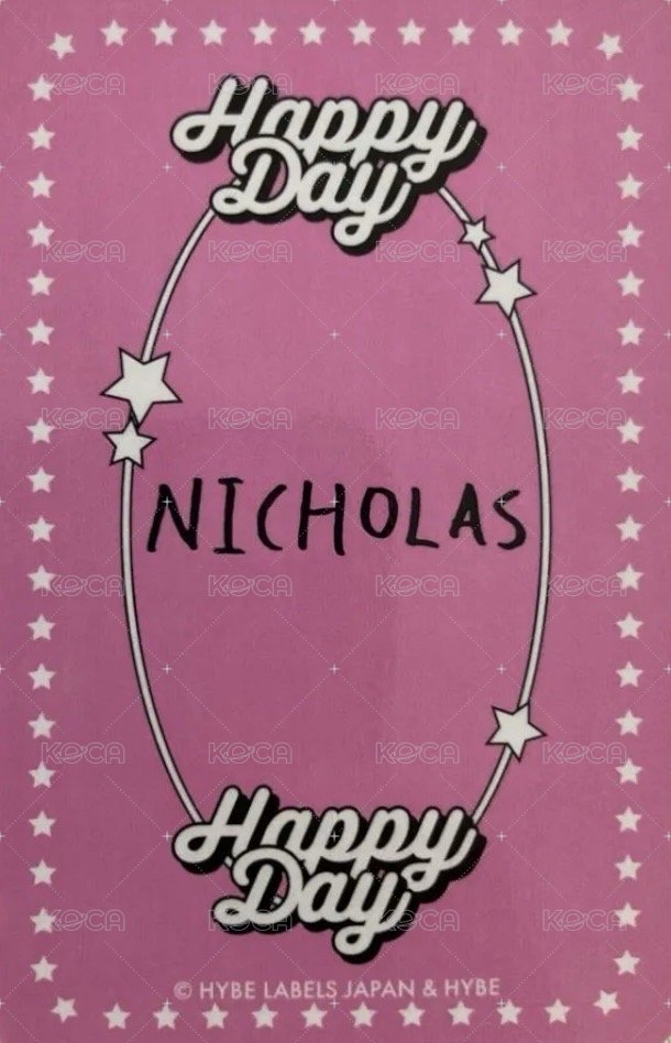 Happy Day  2023~2024 周邊卡 BIRTHDAY KIT卡 背面