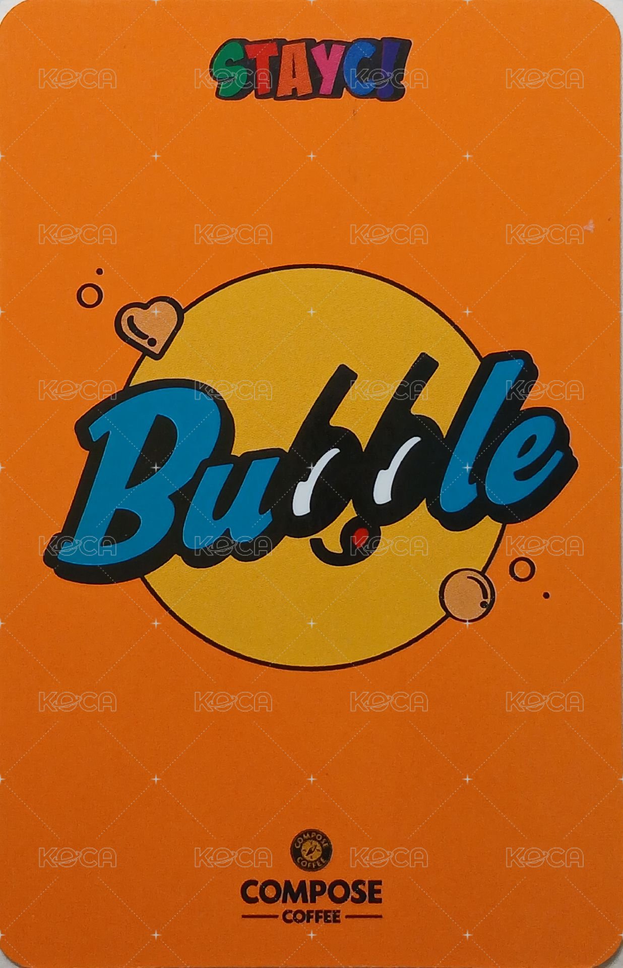 Bubble   compose飲料卡 特典卡  背面