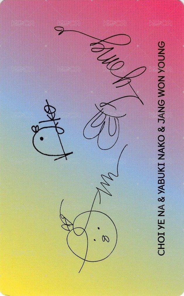 COLOR*IZ 專輯卡 三人卡 椰奈員 背面