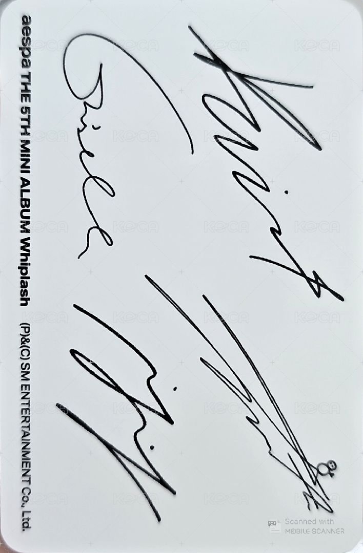 Whiplash 專輯卡 限量衣服專 團卡 背面