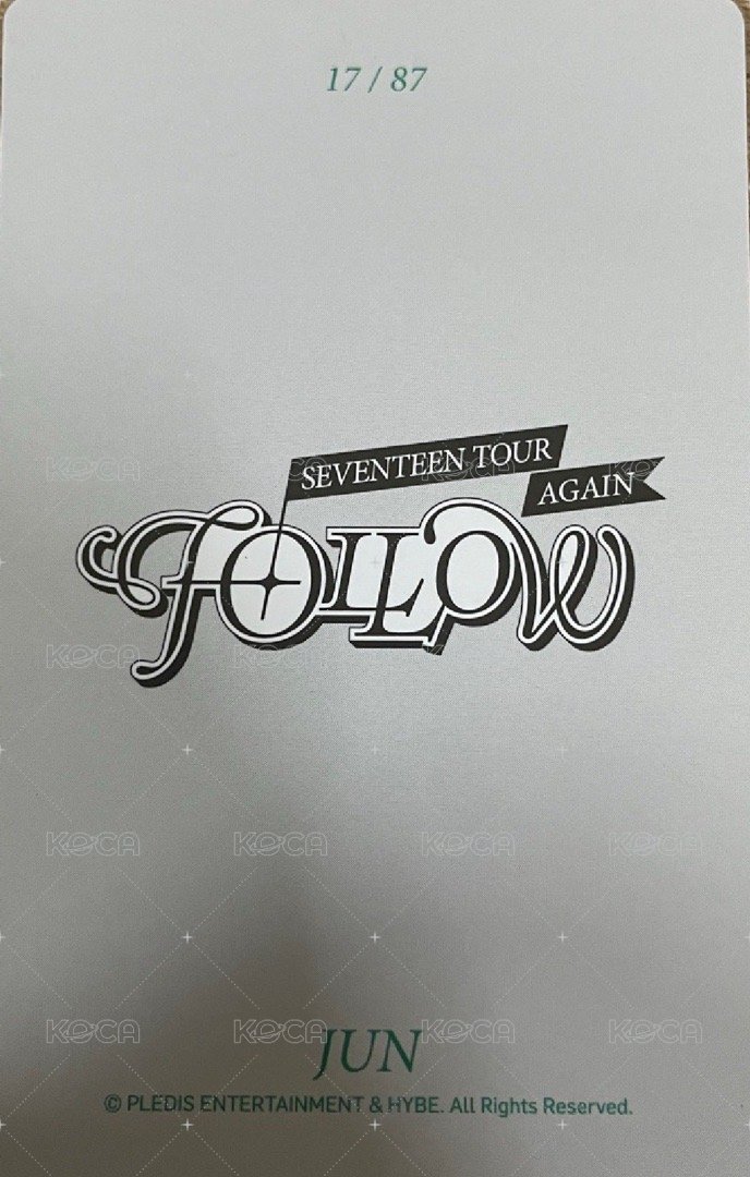 FOLLOW AGAIN 隨機卡 ｜韓通卡包 背面
