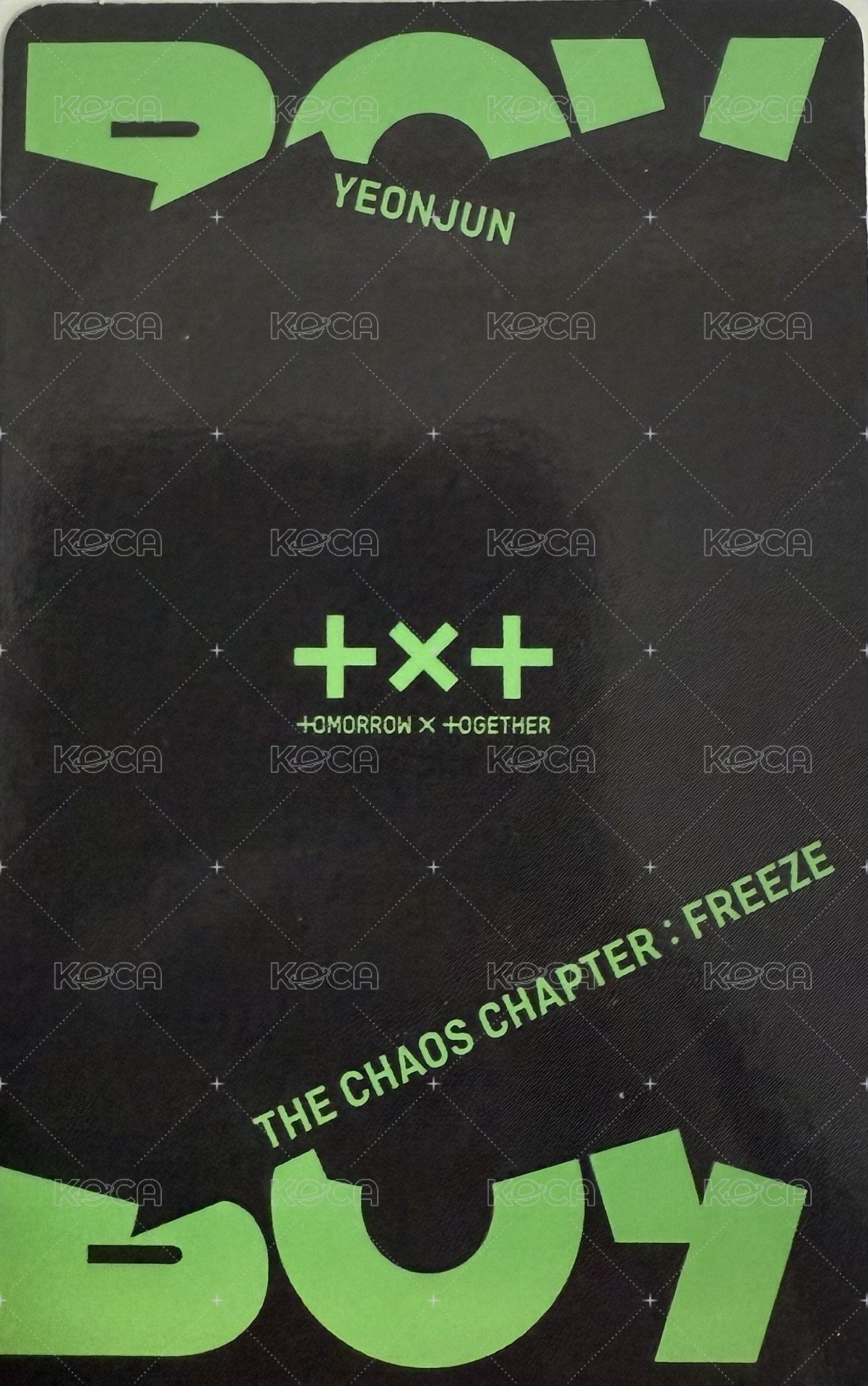 正二 專輯卡 Boy版 背面