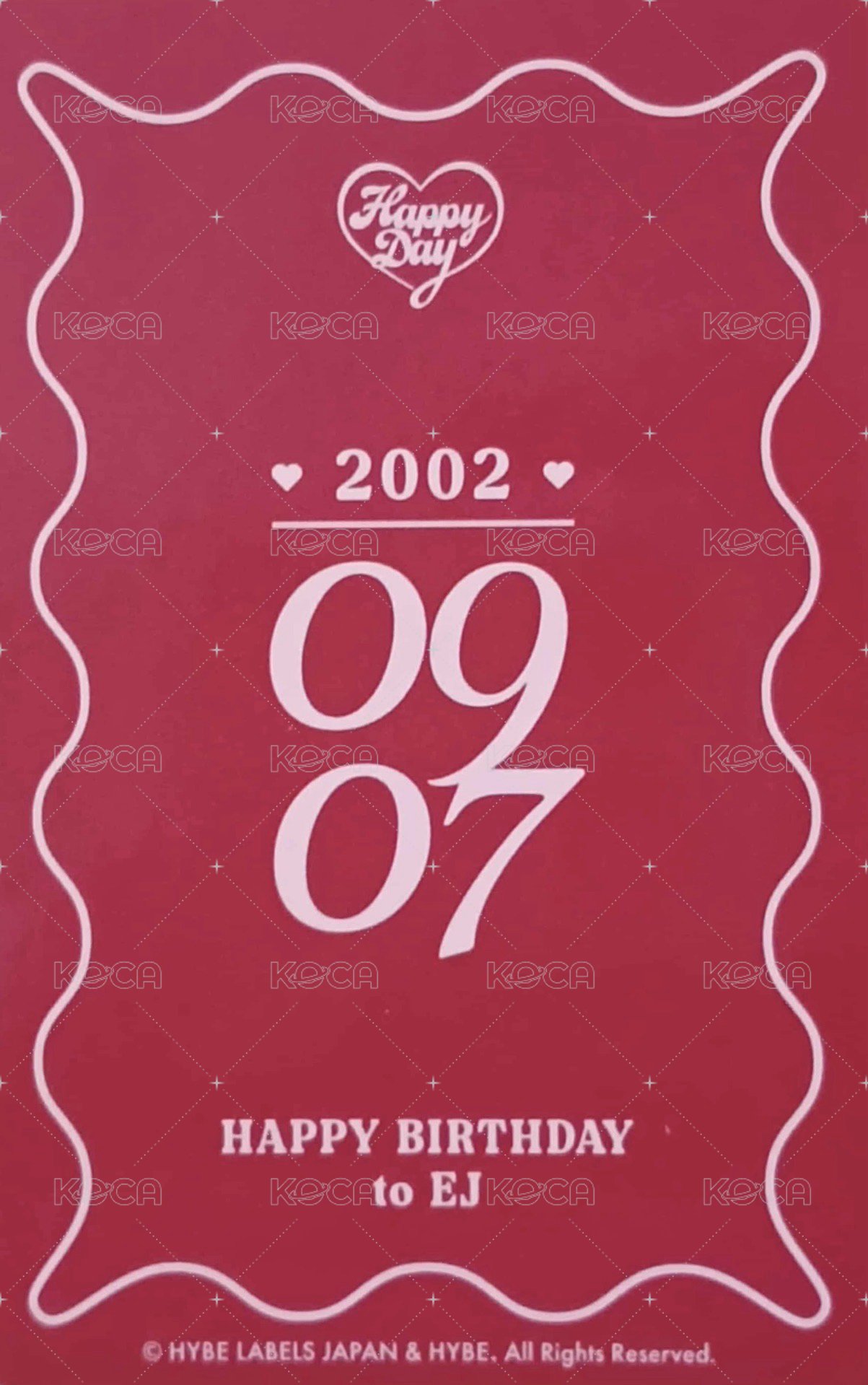 Happy Day  周邊卡 2024~2025 裝飾小卡 背面