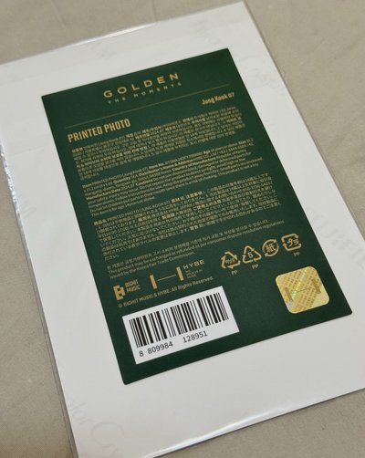 田柾國 Golden展覽生寫真 明信片