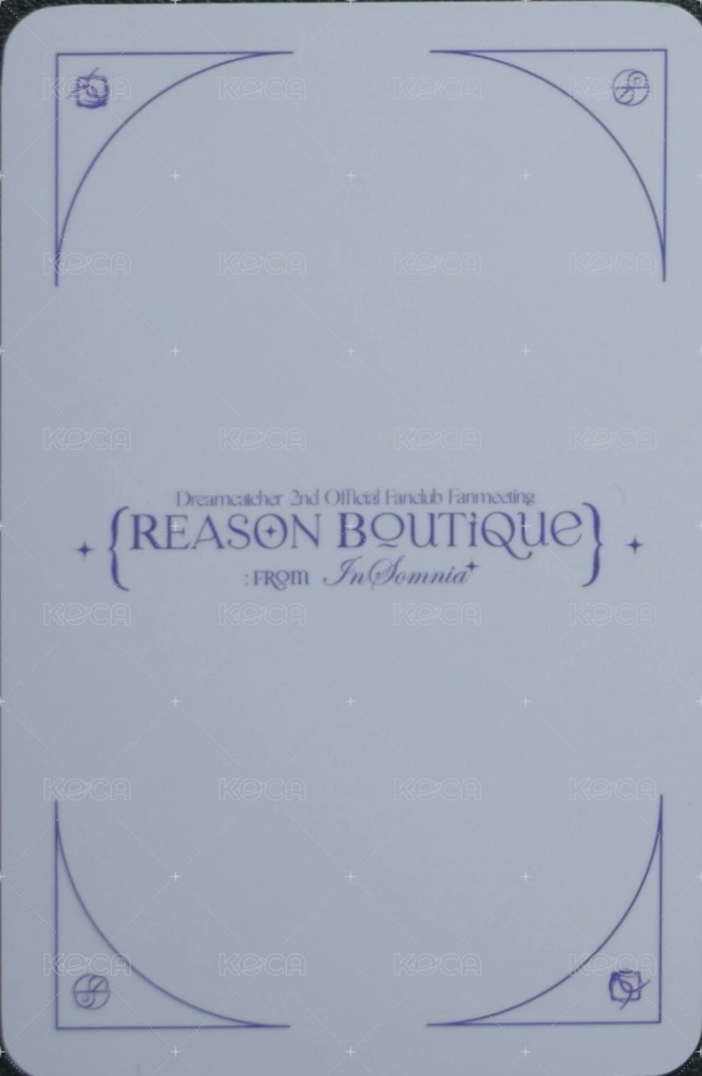 二期會員粉絲見面會 周邊卡 卡套卡 背面