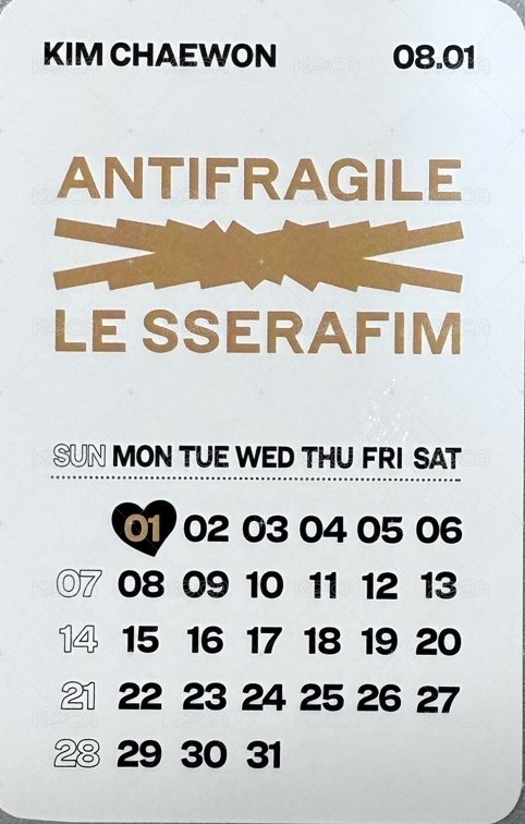 ANTIFRAGILE yes24 特典卡 生日卡 背面