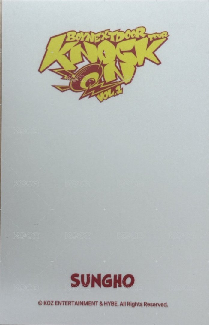 Knock On 巡迴 wvs 首爾場 周邊卡 場週外套卡 背面