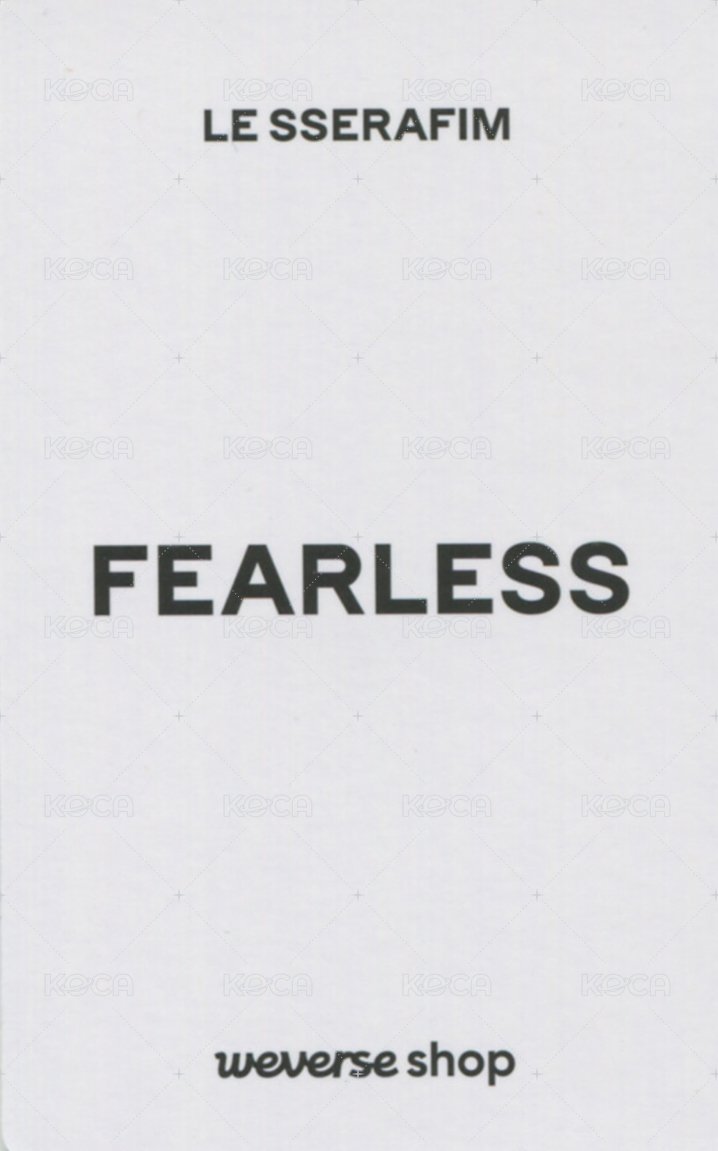 FEARLESS JP wvs 特典卡  背面