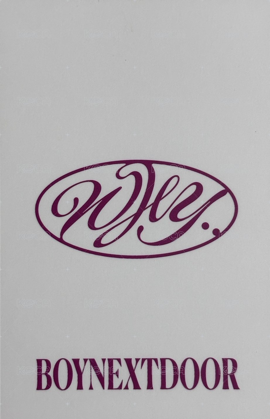 WHY.. 日咖 抽選卡  背面