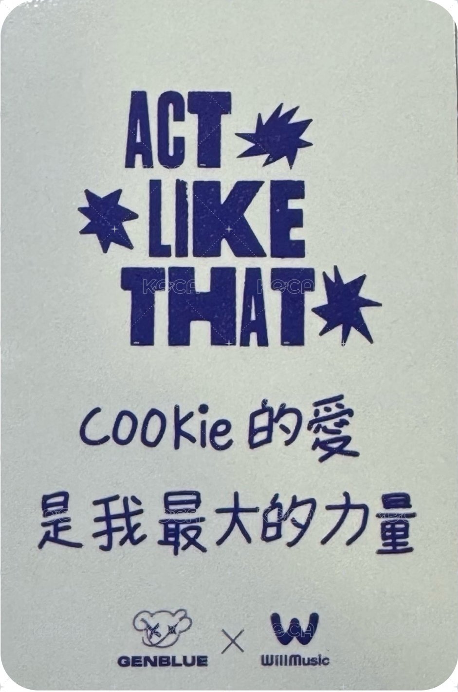 ACT LIKE THAT 微樂客 1.0 線下 台北 簽售卡 Heart ver. 背面