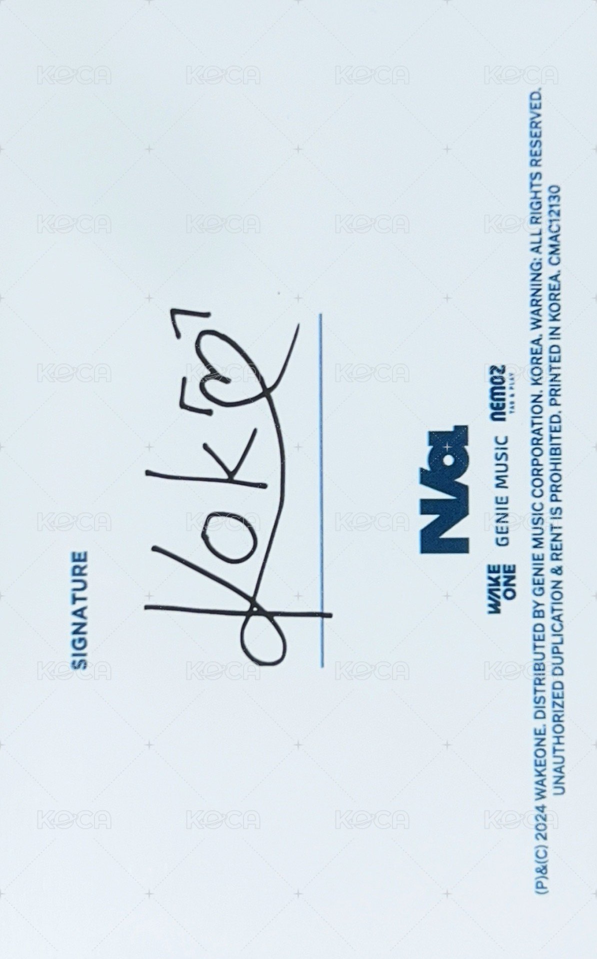 迷一 專輯卡 單封ID 背面