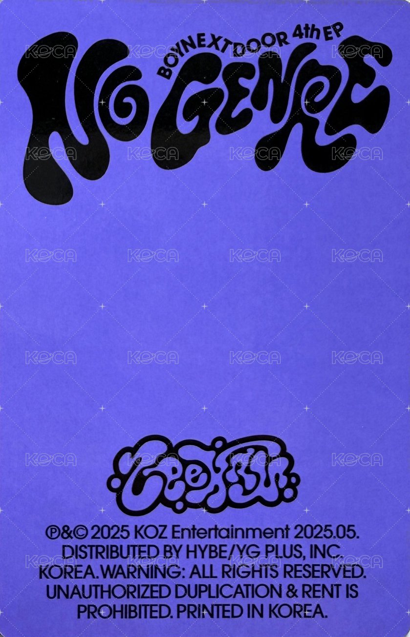 No Genre 專輯卡 No Matter ver. 背面