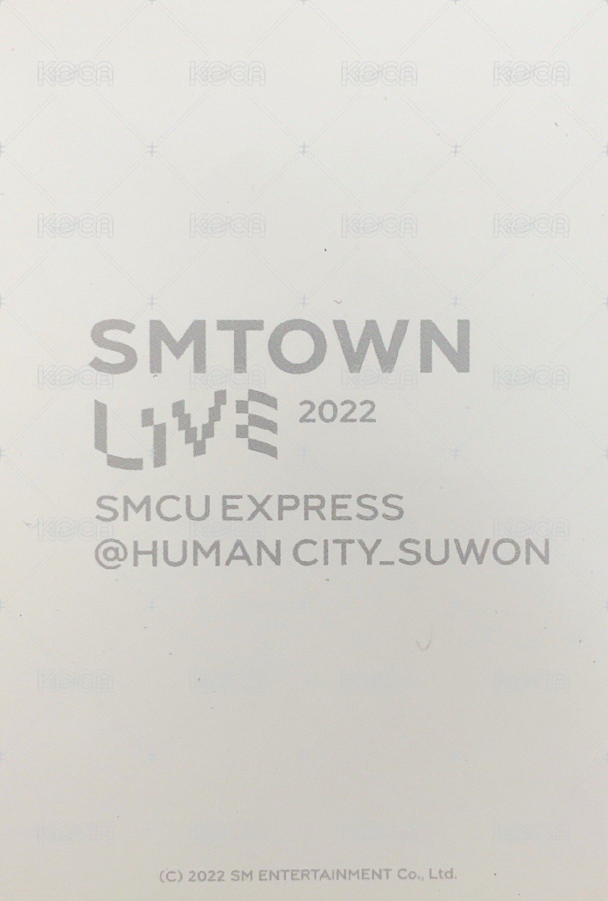 SMCU PALACE 周邊卡 2022家族演唱會 徽章吉 背面