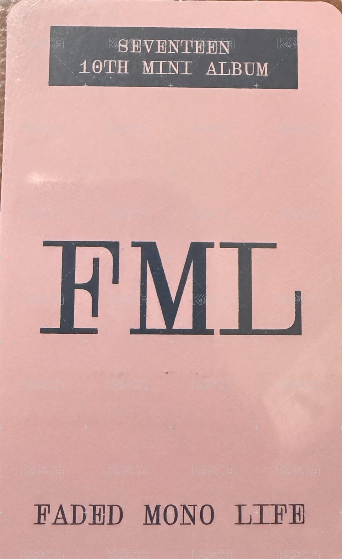 MINI10 yzy 1.0 特典卡  背面