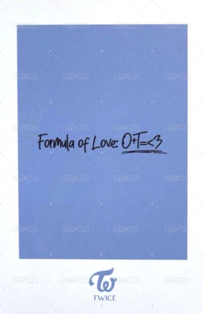 正規三 新那拉 特典卡 TWICE 彩瑛 FORMULA OF LOVE 背面