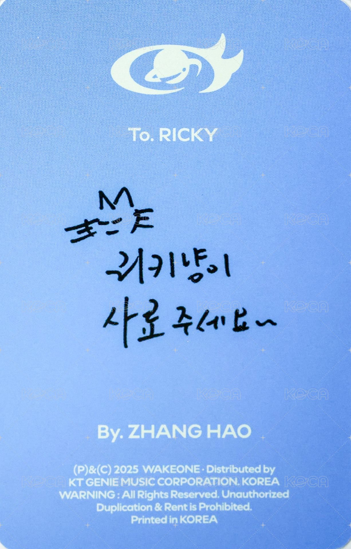 正規一 專輯卡 ORDINARY ver. 背面