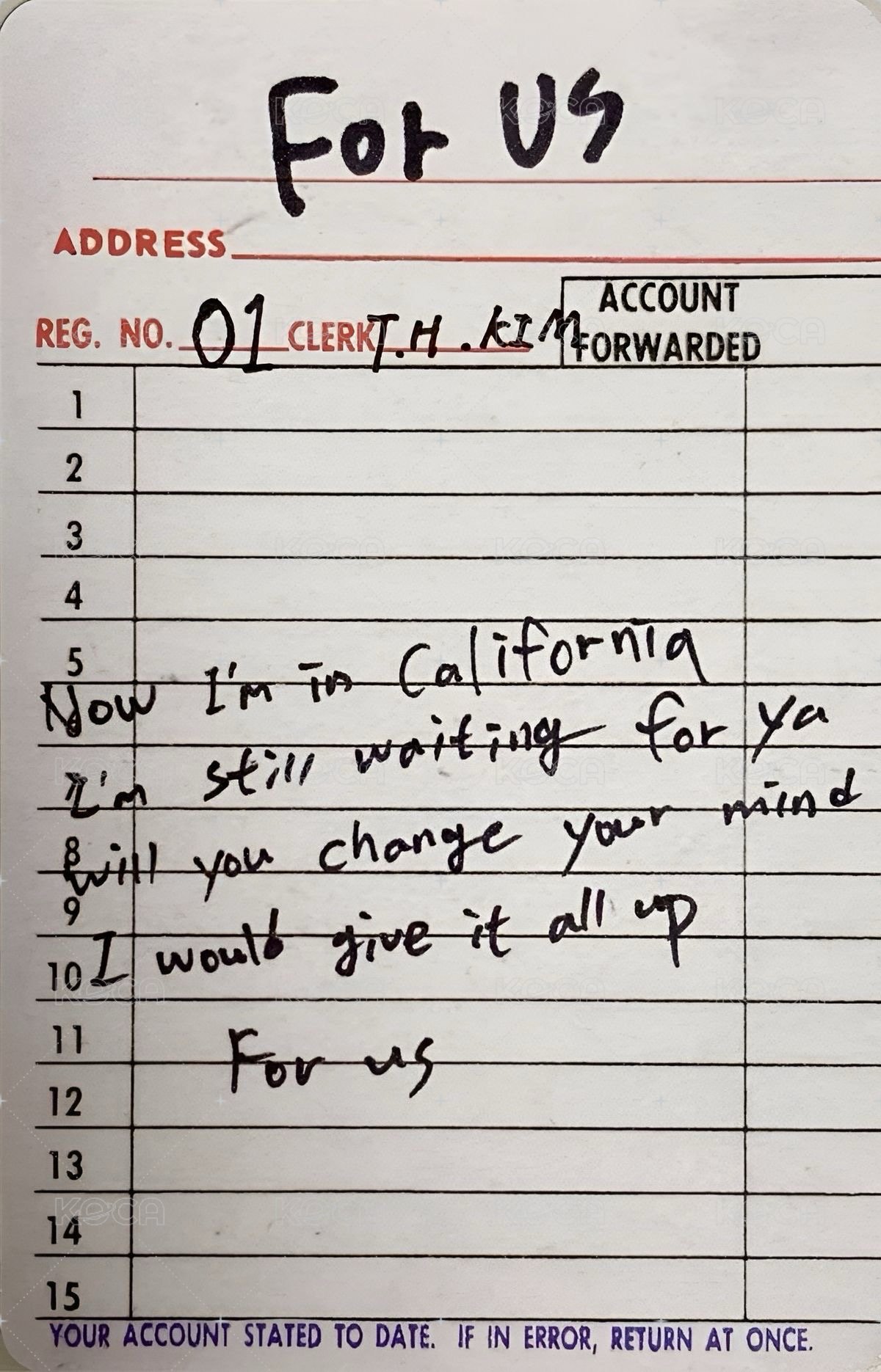 LAYOVER 專輯卡 電子專 背面