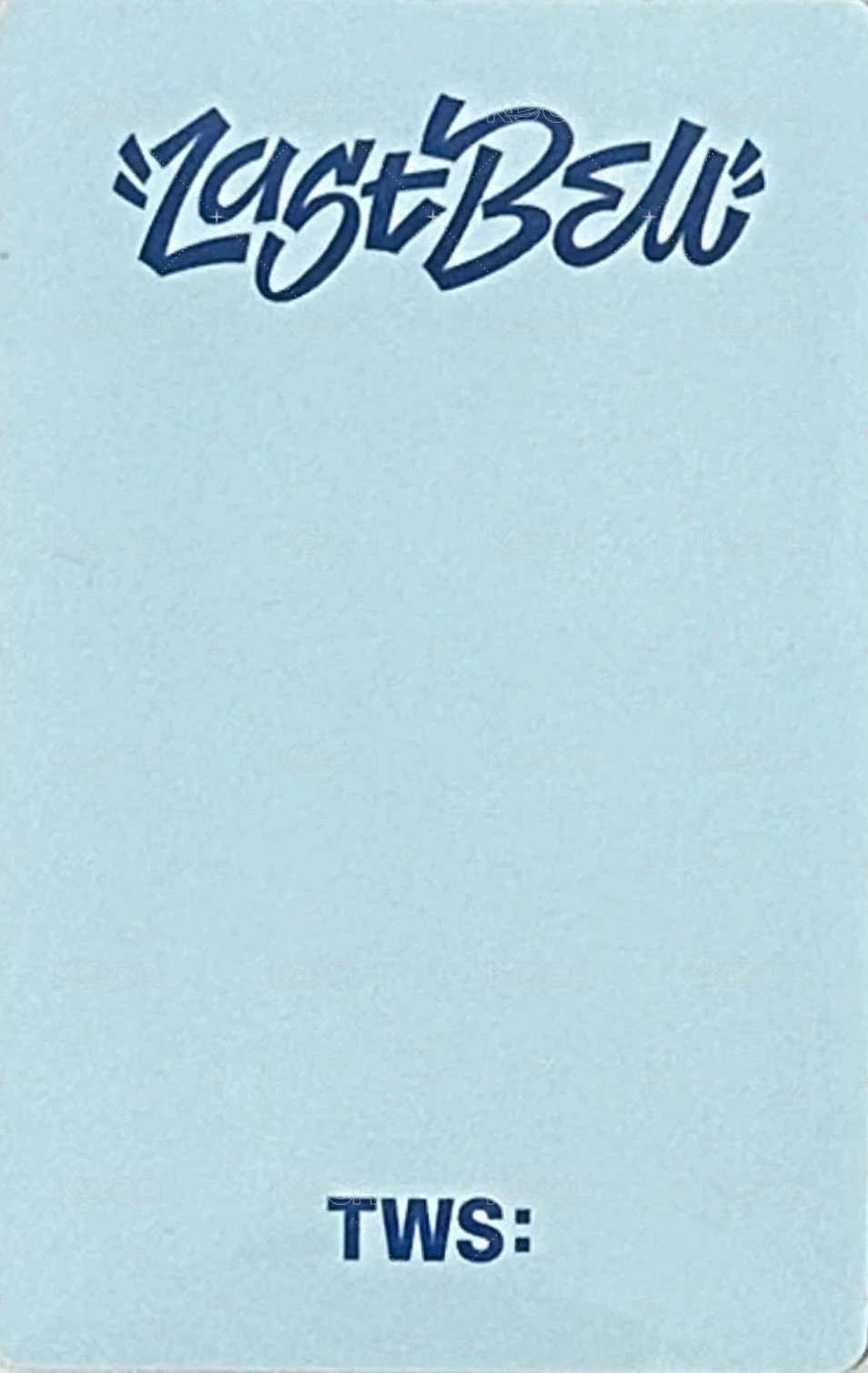 Last Bell yzy 麵包ver 特典卡  背面