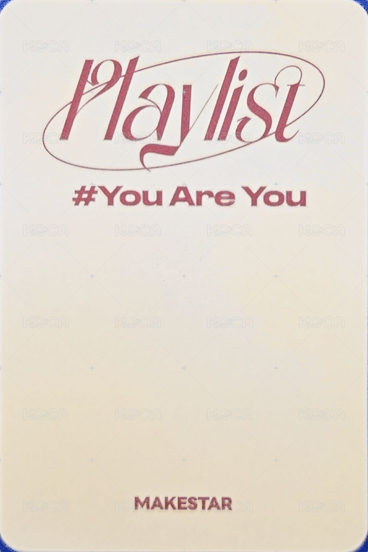 Playlist #You Are You ms 3.0 簽售卡 甜點師 ver. 背面
