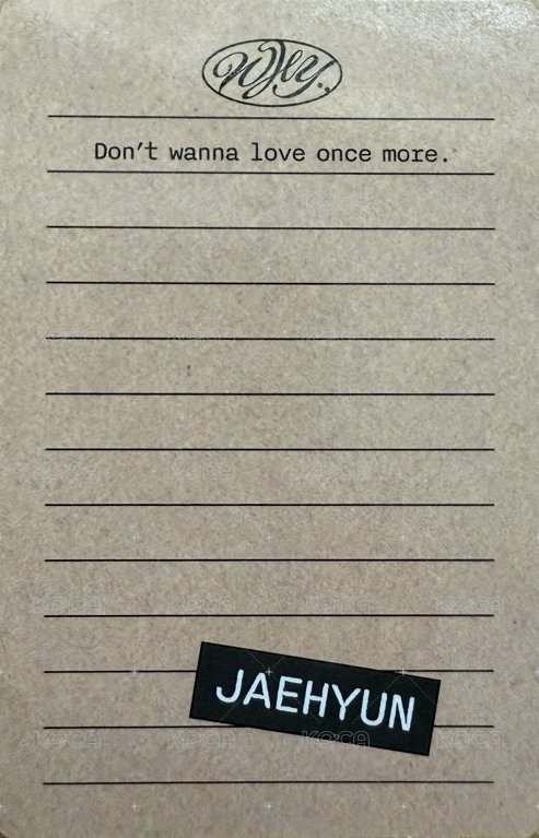 WHY.. 專輯卡 Letter ver. 單封卡 3 背面