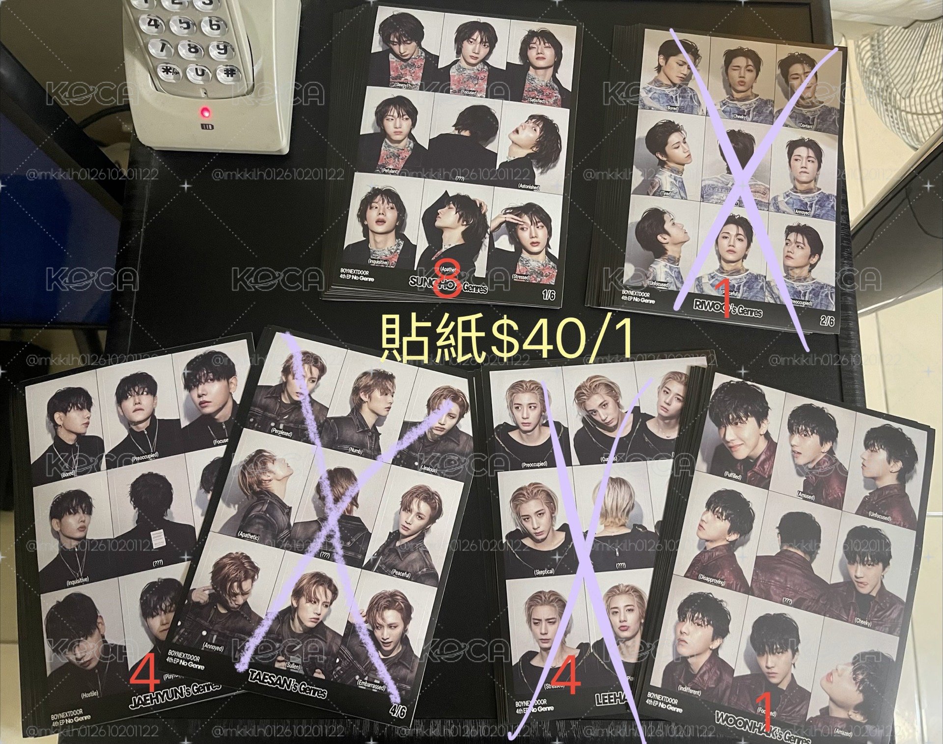 BOYNEXTDOOR 專輯、咖啡廳明信片 九宮格貼紙