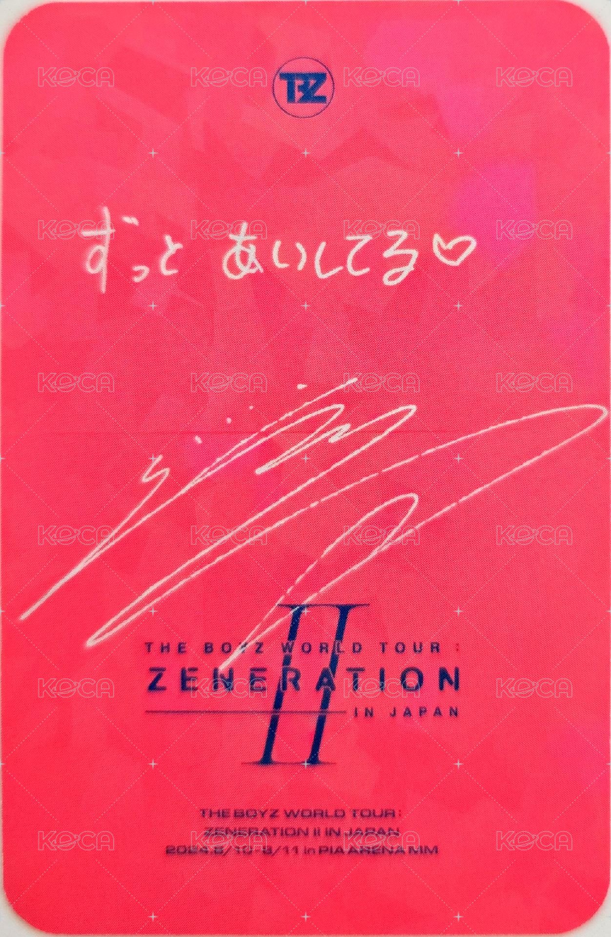 THE BOYZ WORLD TOUR : ZENERATION Ⅱ 入場卡 / 場限卡 JAPAN 背面