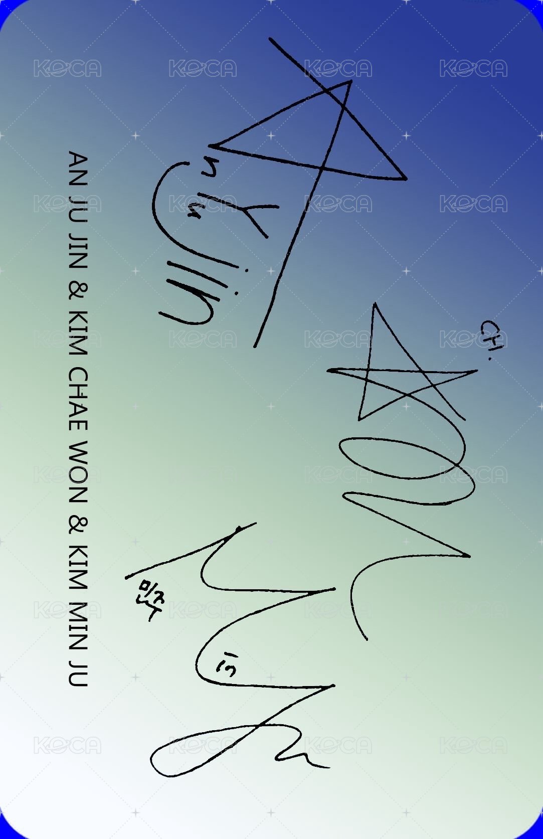 COLOR*IZ 專輯卡 三人卡 安采珉 背面