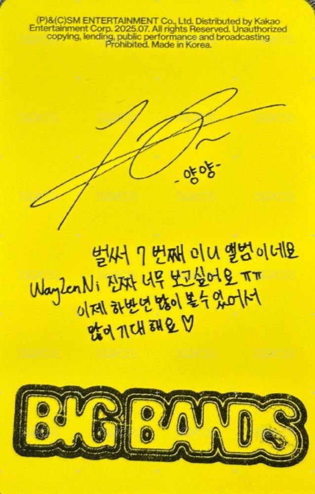 BIG BANDS 專輯卡 OFF ver 背面