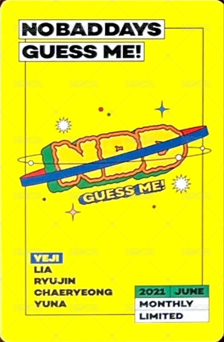 NO BAD DAYS 周邊卡 六月 背面