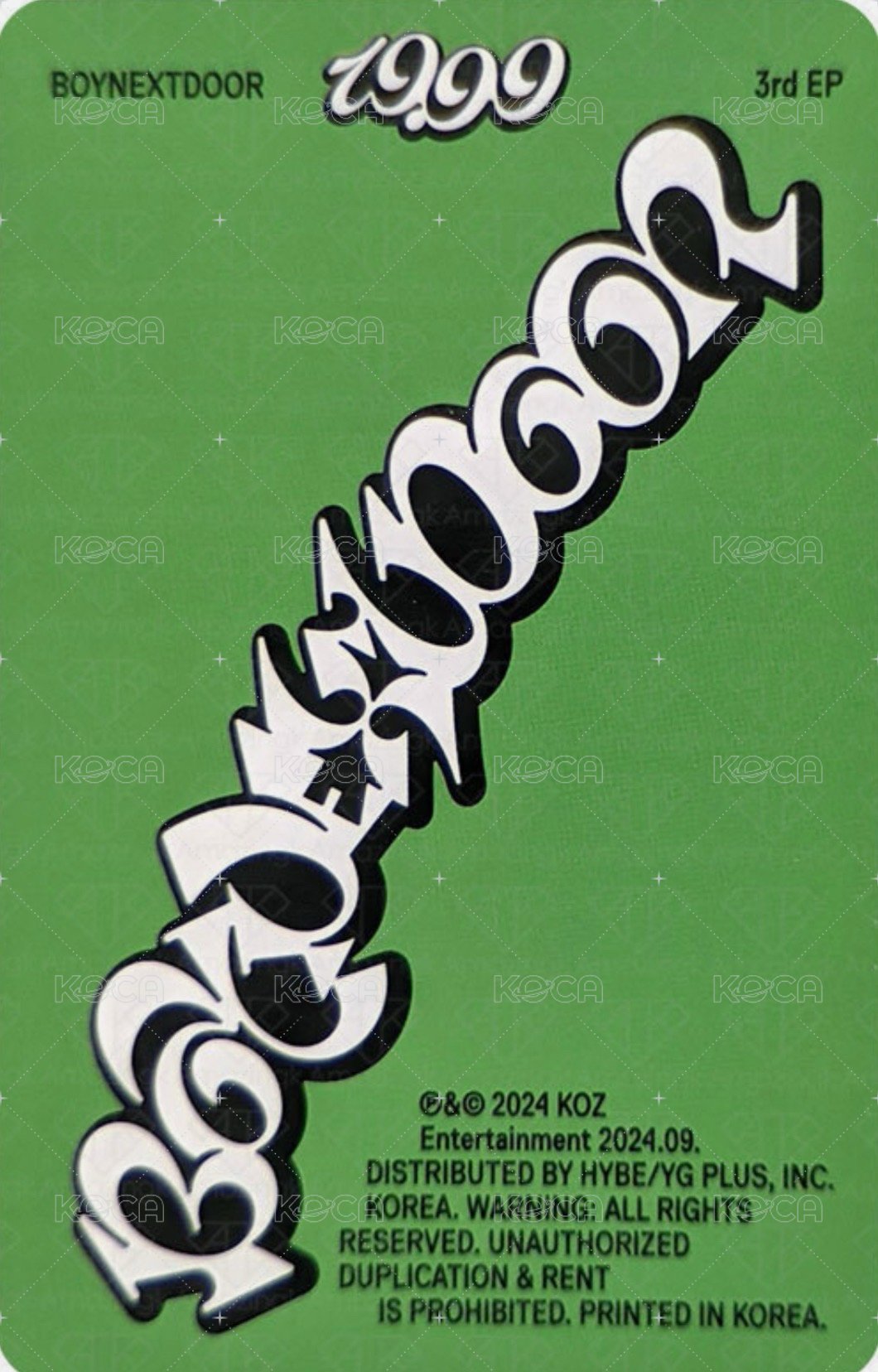 19.99 專輯卡 Dangerous ver. 專卡 3 背面