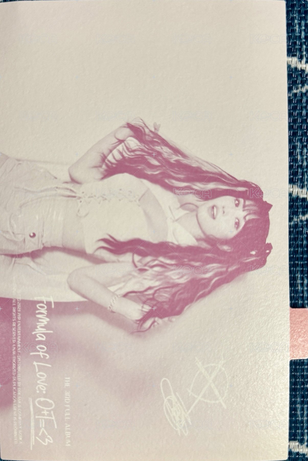 正規三 專輯卡 配置 索引卡 桃 背面