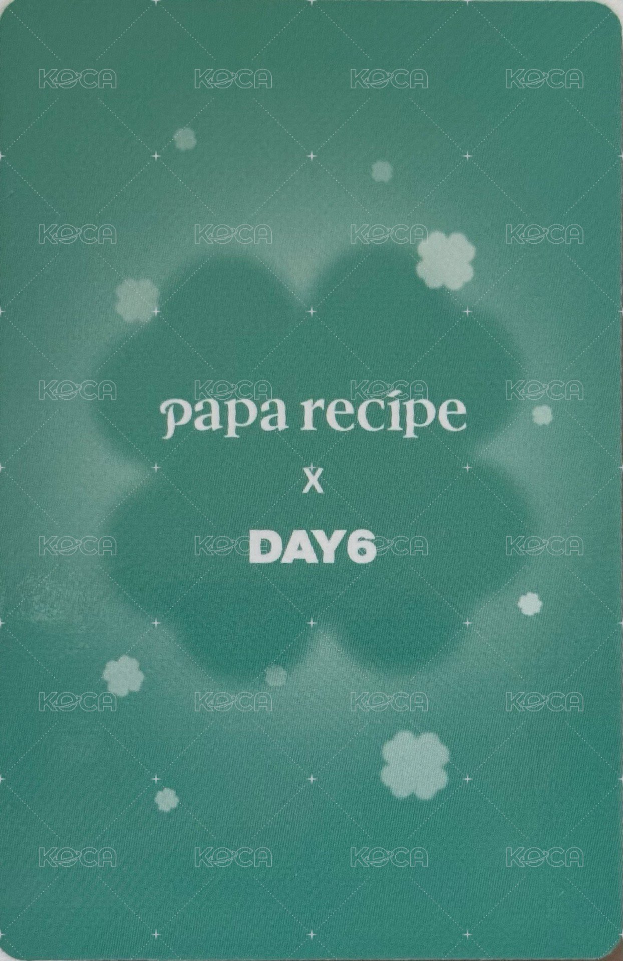 代言卡 Papa recipe 1.0 團卡 背面