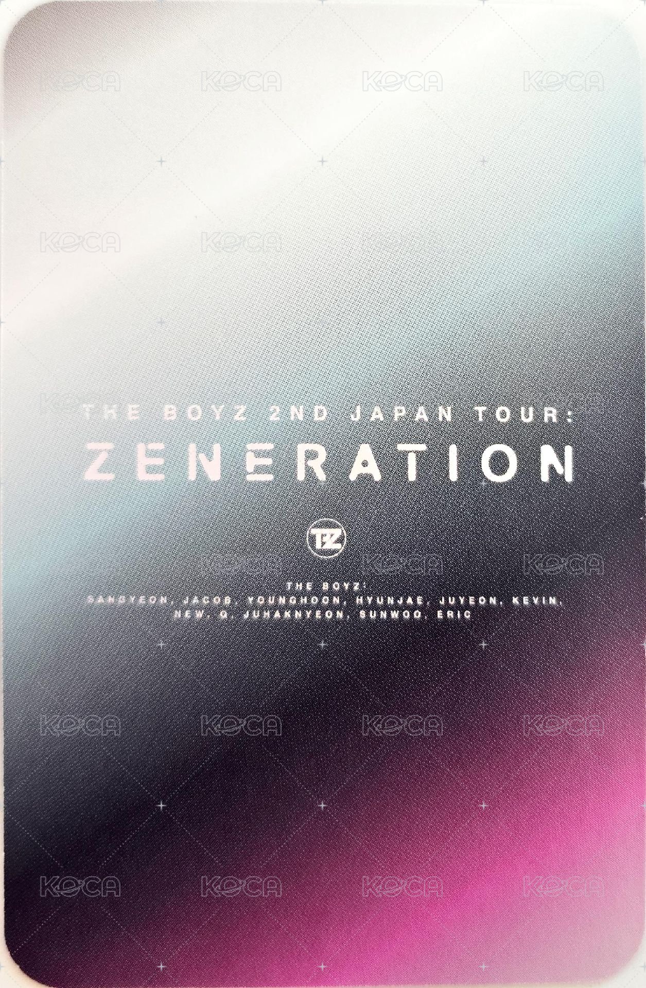 THE BOYZ 2ND WORLD TOUR : ZENERATION 隨機卡 JAPAN 背面