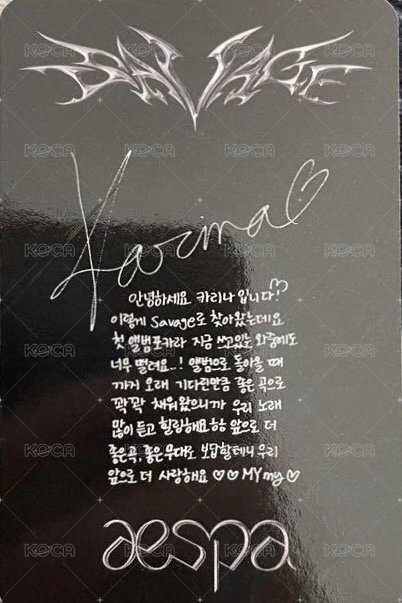 Savage 專輯卡 hallucination quest柚 背面