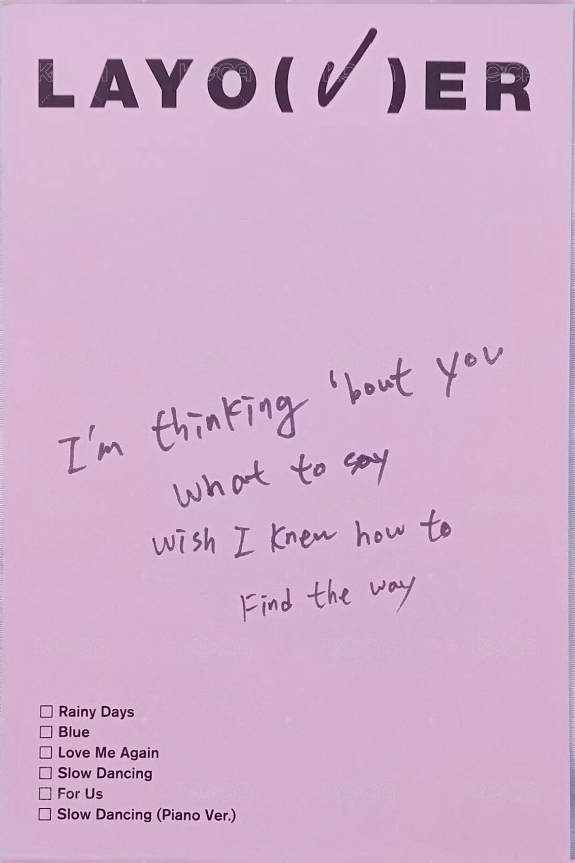 LAYOVER 明信片 綠版 背面