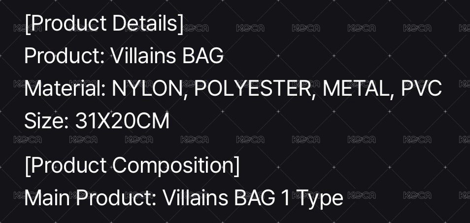 Villains BAG