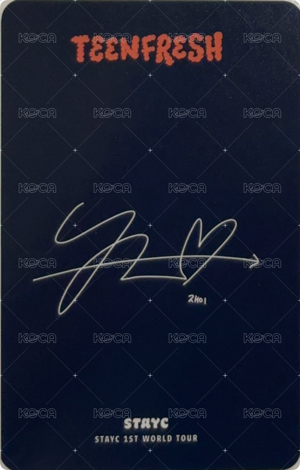 1st World Tour TEENFRESH 周邊卡 外套勾 背面