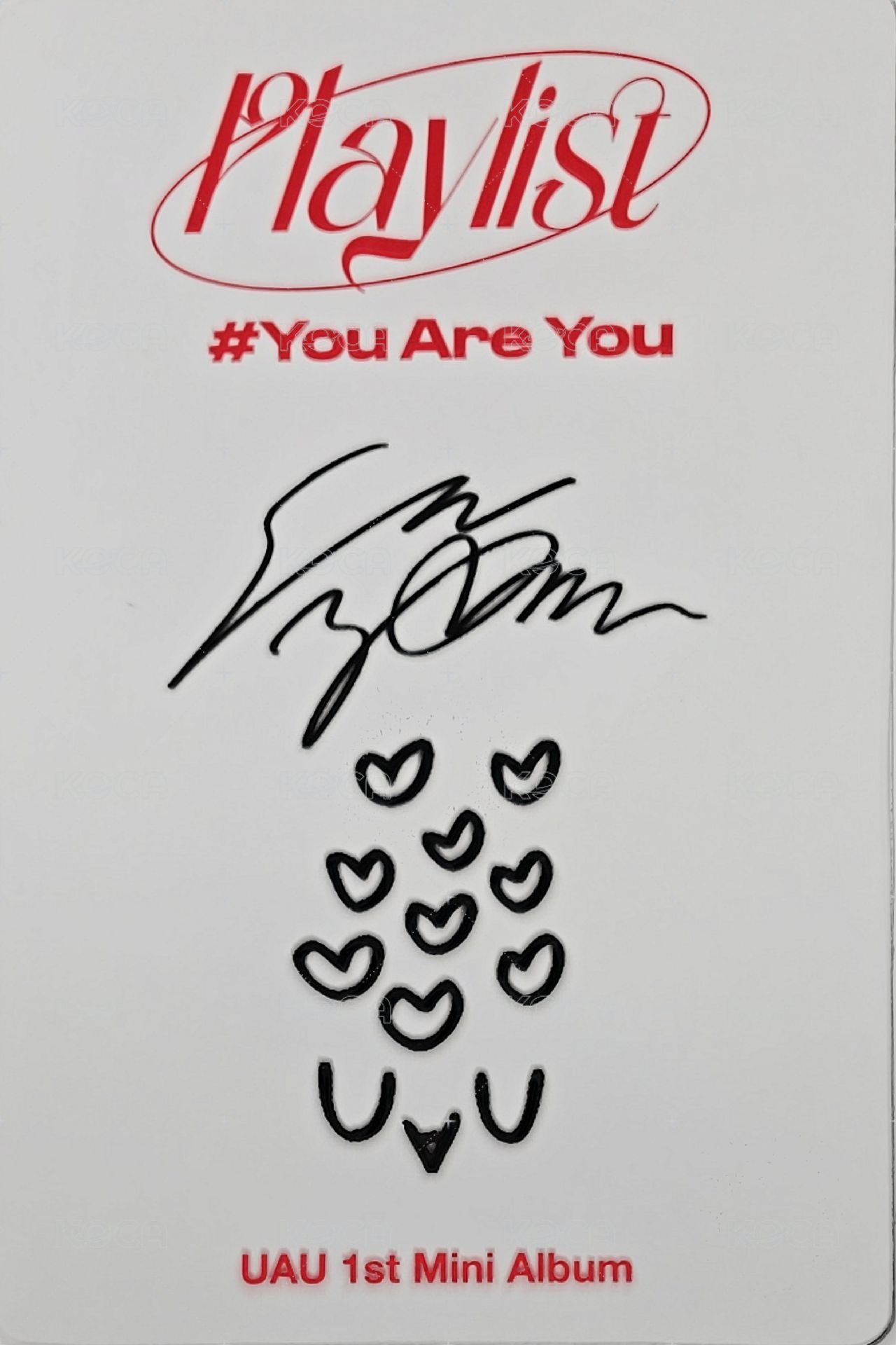 Playlist #You Are You 專輯卡  背面