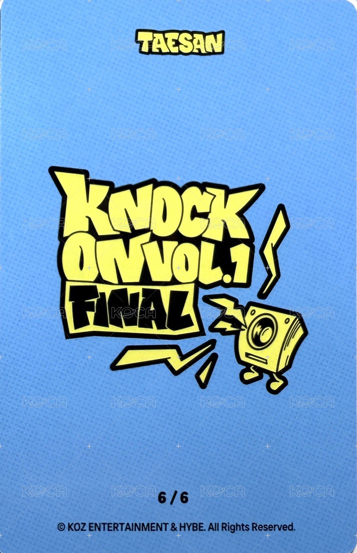 Knock On 巡迴 隨機卡 FINAL 場周 6/6 背面