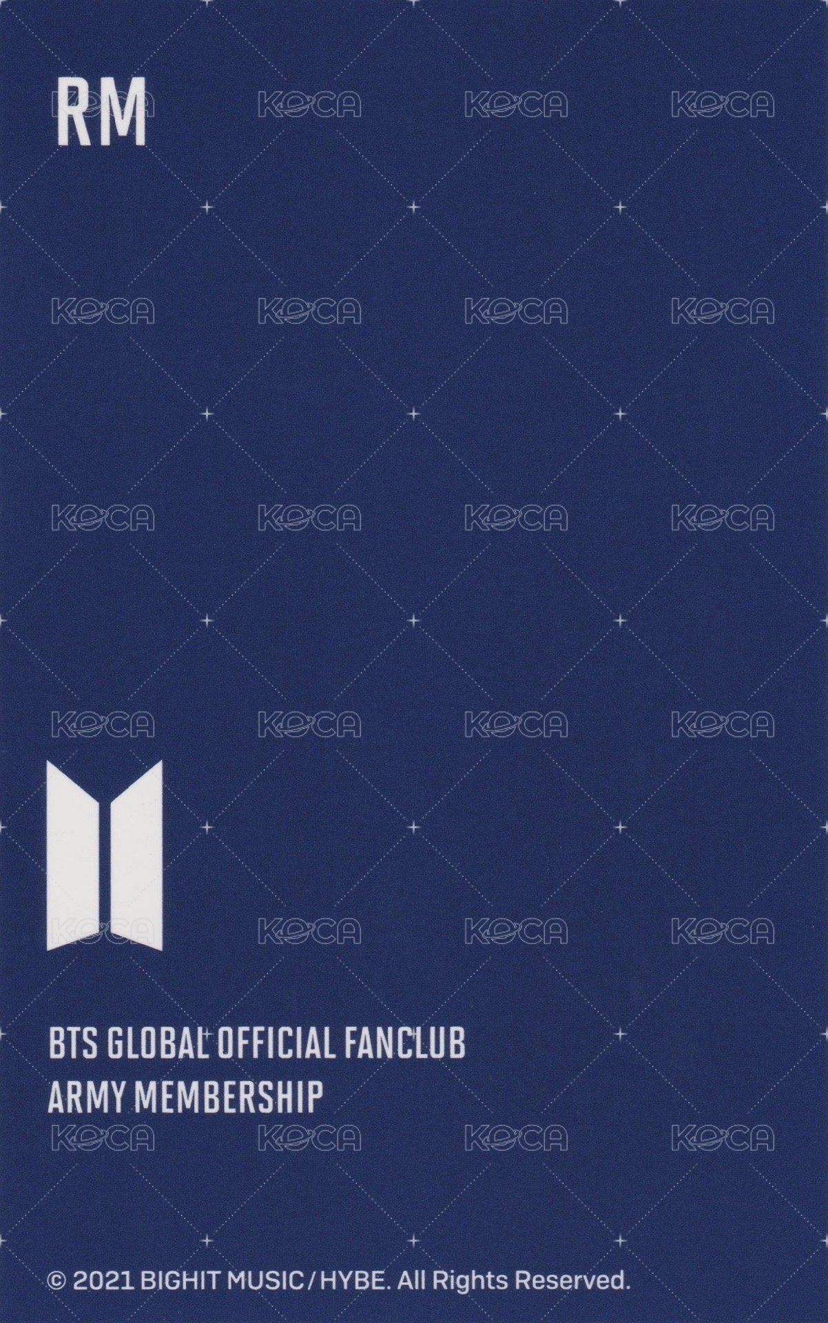 ARMY 會員禮卡 八期 背面